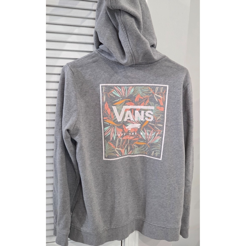 Womens Vans Cali Floral Grey Heather Zip Up Hoodie Size Large - Picture 2 of 9